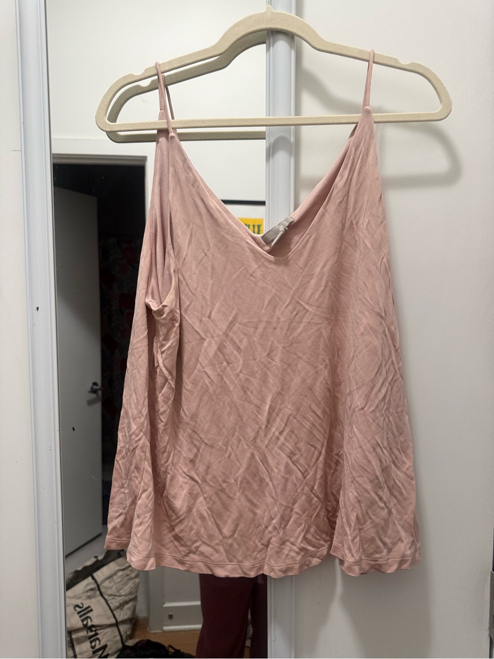H&M Women's Lightweight Pink Satin Cami Slip